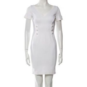 VERSACE Medusa Button Bodycon White Dress